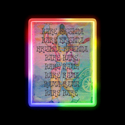 Hare Krishna Hare Rama Yoga Led Neon Sign For Wellness Space Rgb Color
