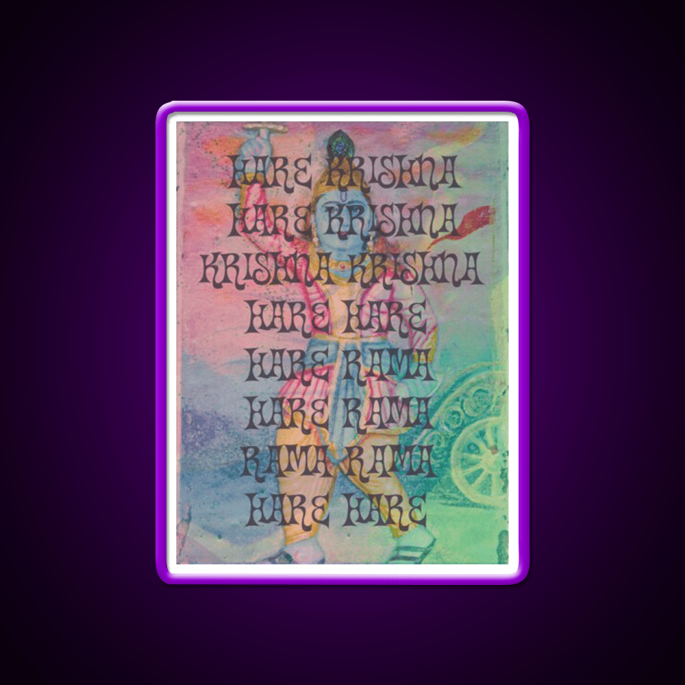 Hare Krishna Hare Rama Yoga Led Neon Sign For Wellness Space Rgb Color - Shineneon