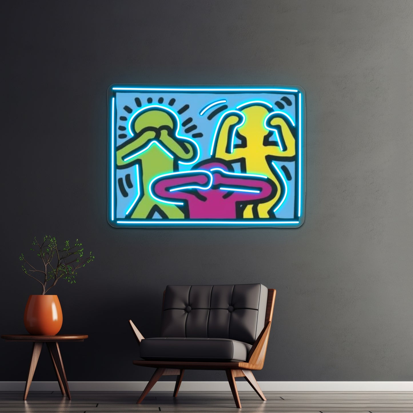 Haring Copy Artwork Large Neon Signs