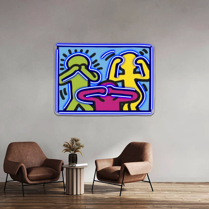 Haring Copy Artwork Large Neon Signs