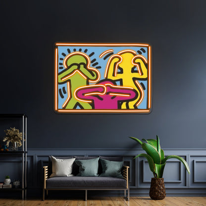 Haring Copy Artwork Large Neon Signs