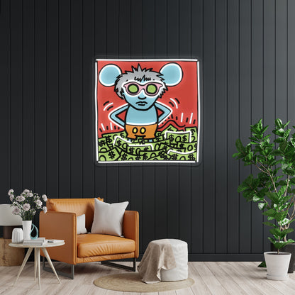 Haring Pop Artwork Large Neon Signs - LED neon sign view 8