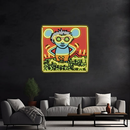 Haring Pop Artwork Large Neon Signs - LED neon sign view 7