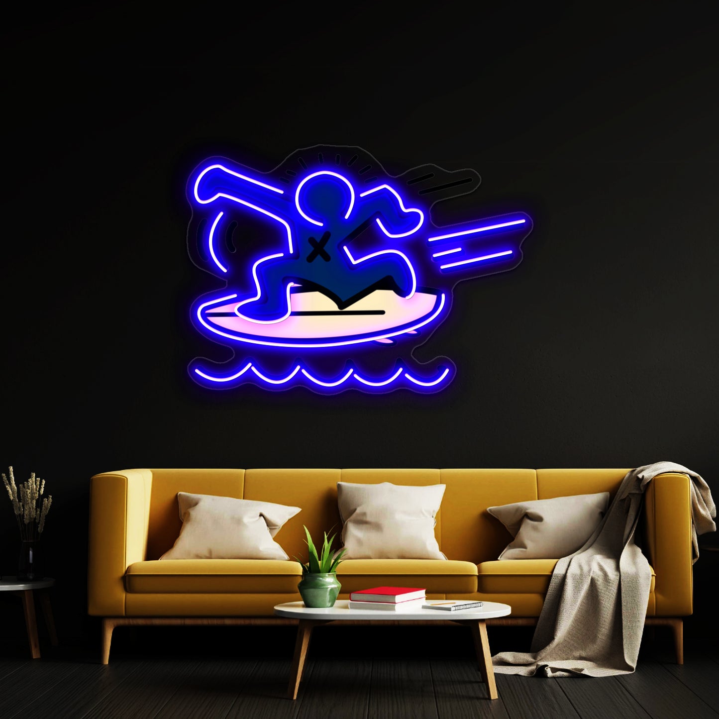 Haring Surfing Wall Artwork Neon Signs