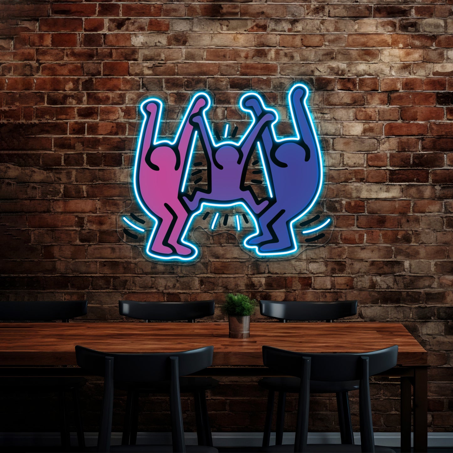 Haringg People Dance Wall Artwork Neon Signs