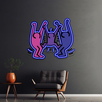 Haringg People Dance Wall Artwork Neon Signs