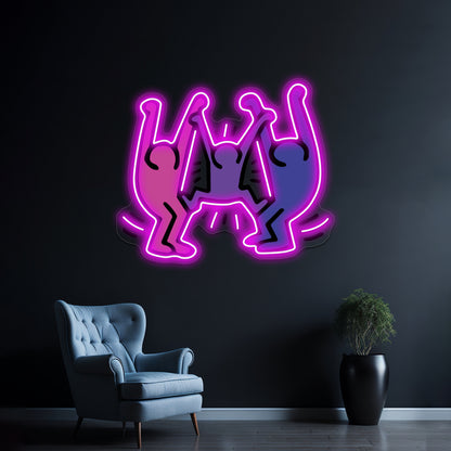 Haringg People Dance Wall Artwork Neon Signs