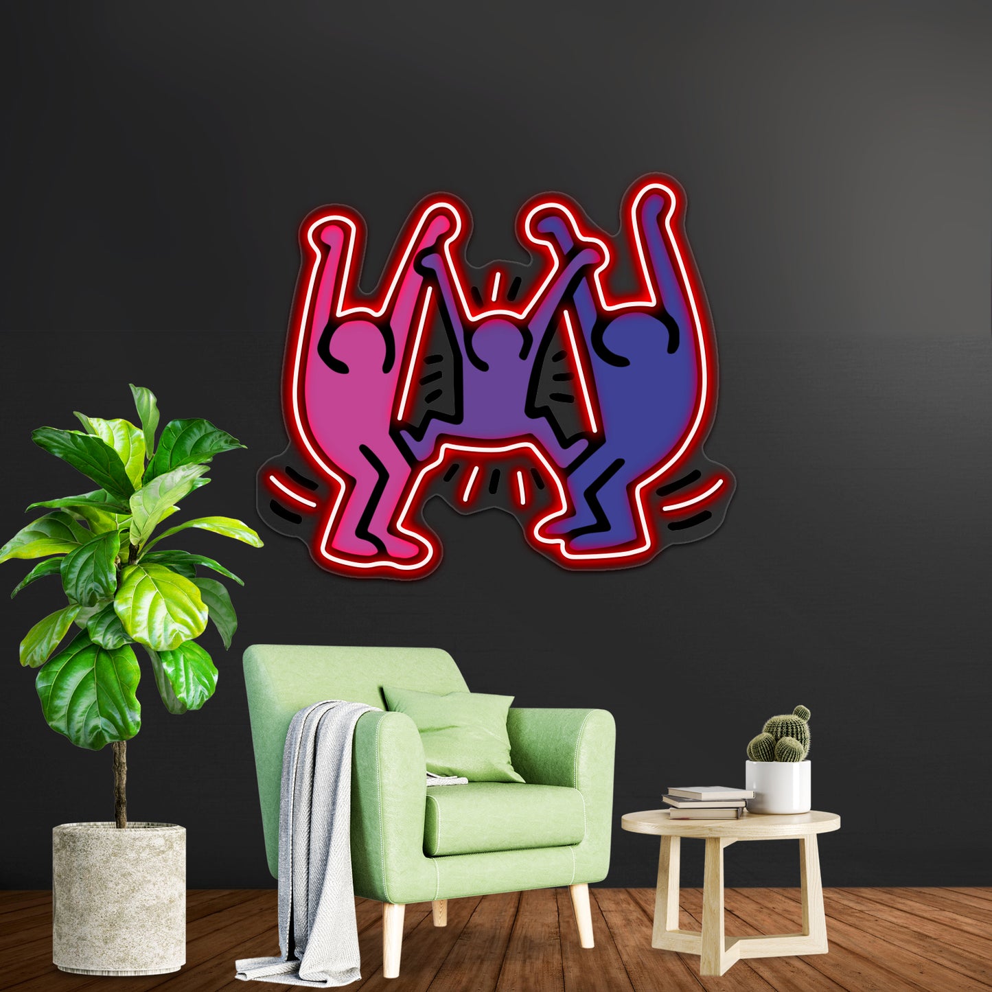 Haringg People Dance Wall Artwork Neon Signs