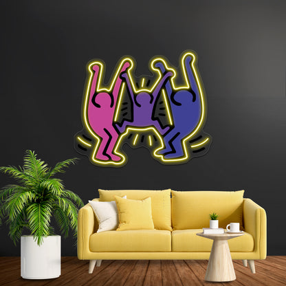 Haringg People Dance Wall Artwork Neon Signs