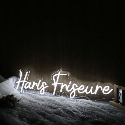 Haris Friseure White Led Neon Sign - Shineneon