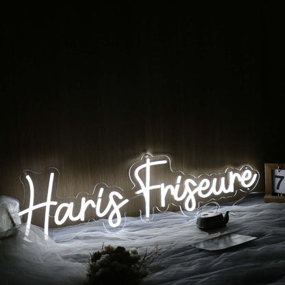 Haris Friseure White Led Neon Sign - Shineneon