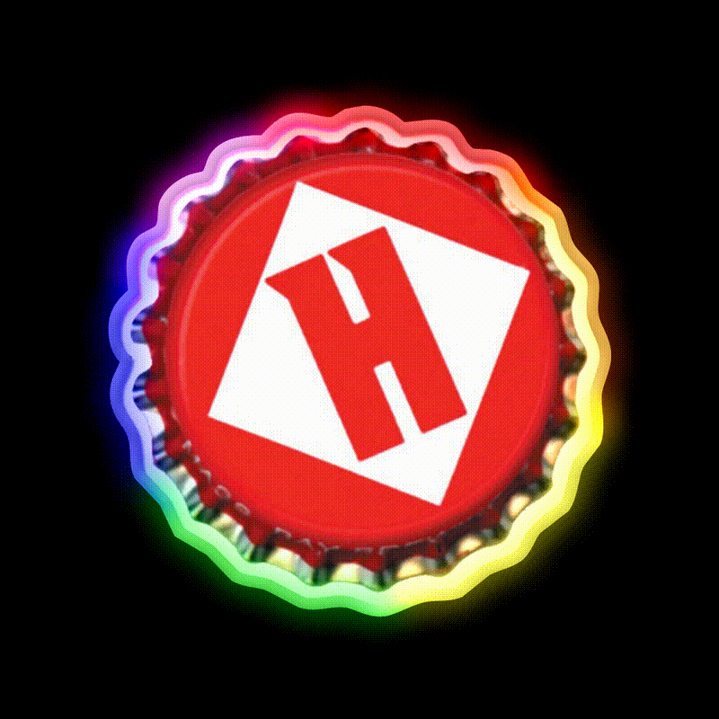 Harpoon Bottle Cap Beer Bar Decor Led Neon Sign Rgb Color - LED neon sign close-up detail