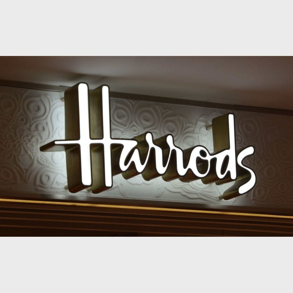 Harrods 3D Frontlit And Backlit Channel Letter Led Light Sign - Shineneon