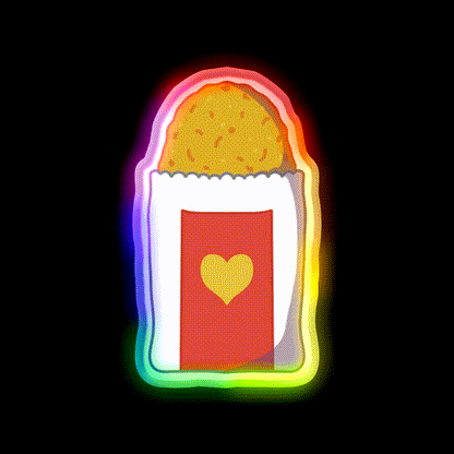 Hash Brown Fast Food Led Neon Sign For Burger Place Rgb Color - LED neon sign close-up detail