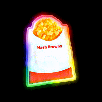 Hashbrown Fast Food Led Neon Sign For Burger Place Wall Art Rgb Color