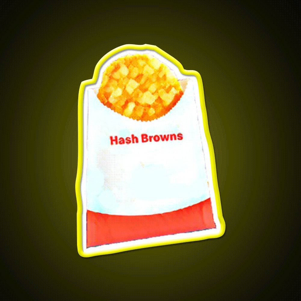 Hashbrown Fast Food Led Neon Sign For Burger Place Wall Art Rgb Color - Custom LED neon sign front view