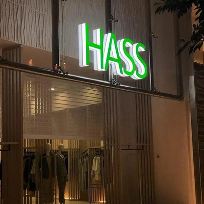 Hass 3D Front And Back Lit Letters Acrylic Led Sign - Shineneon