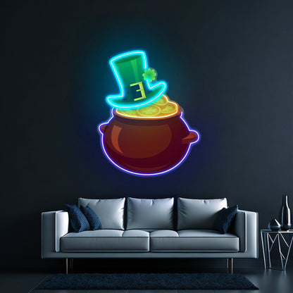 Hat On Gold Saint Patrick Day Led Signs Wall Art - Shineneon