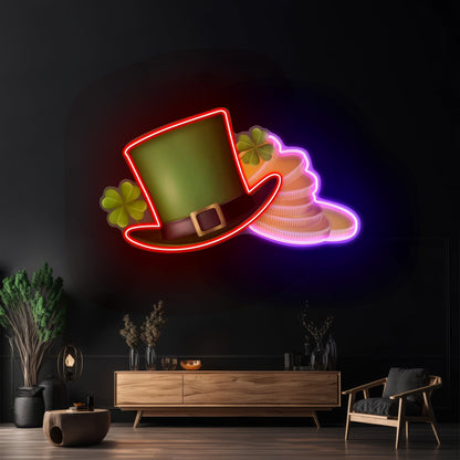 Hat On Gold Saint Patrick Day Led Signs Wall Art - Shineneon