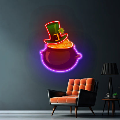 Hat On Gold Saint Patrick Day Led Signs Wall Art - Shineneon