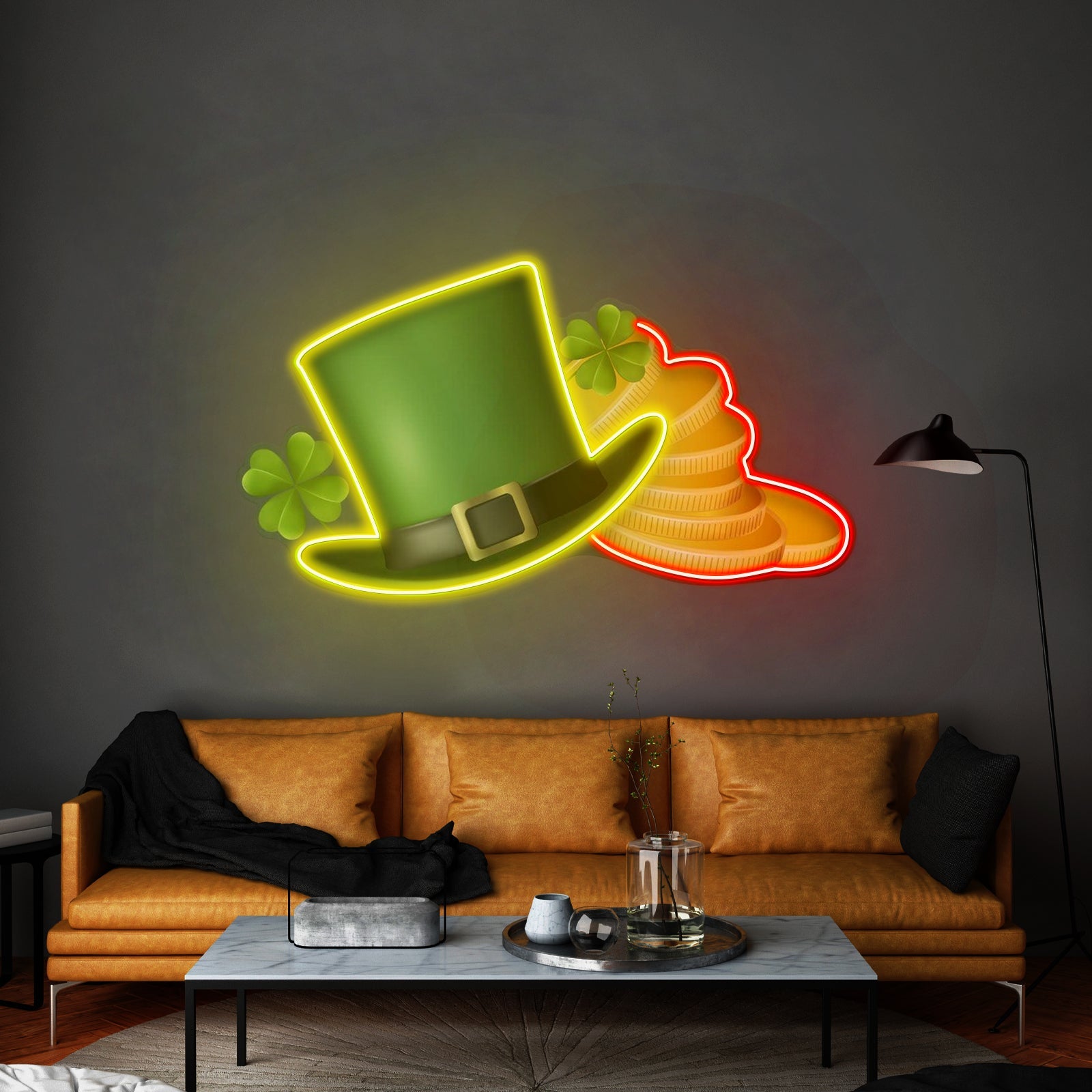 Hat On Gold Saint Patrick Day Led Signs Wall Art - Shineneon