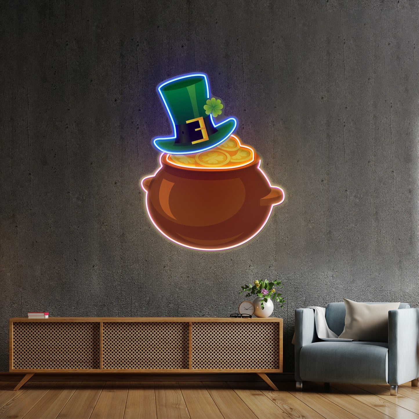 Hat On Gold Saint Patrick Day Led Signs Wall Art