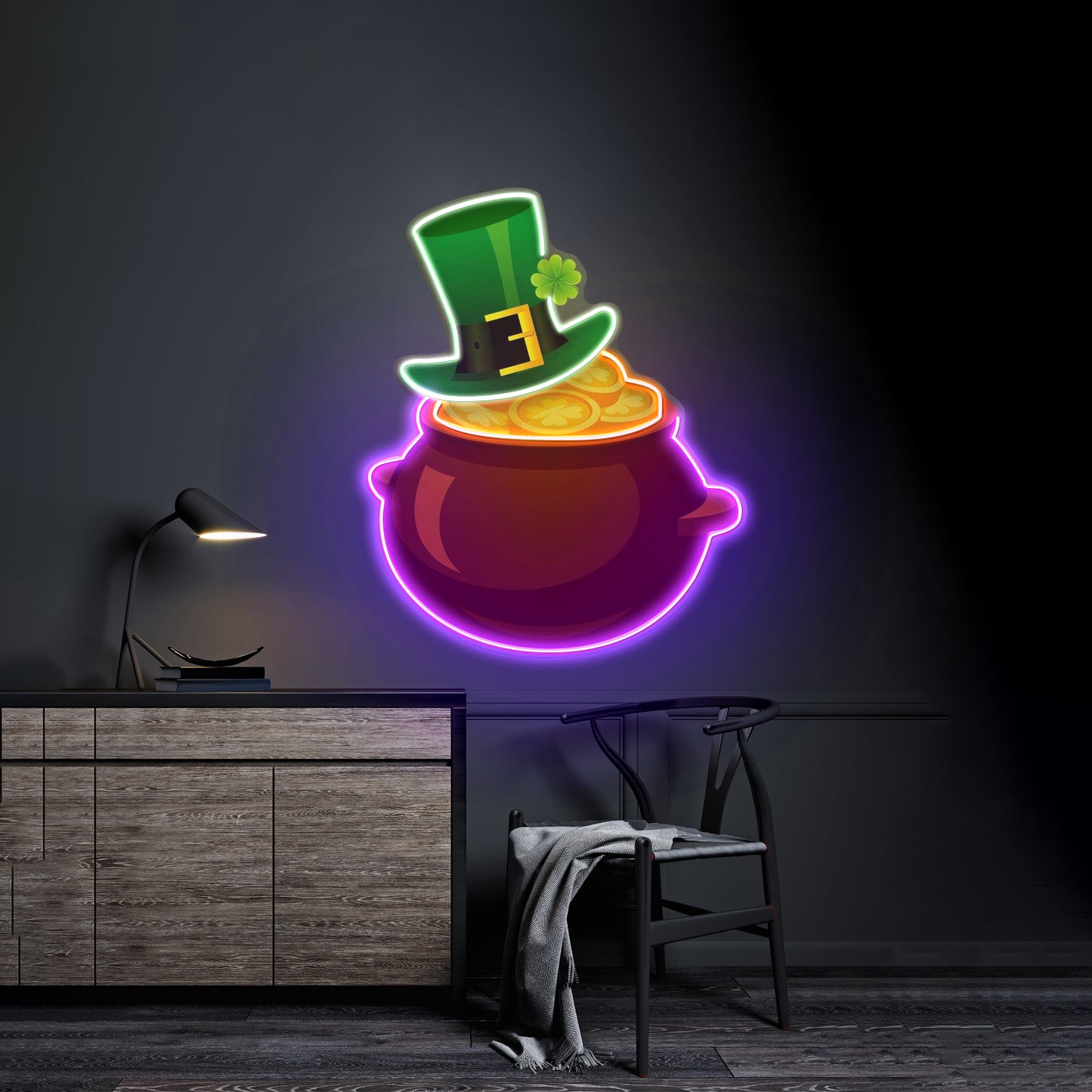 Hat On Gold Saint Patrick Day Led Signs Wall Art