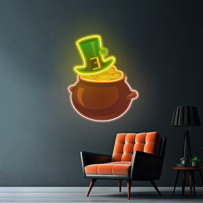 Hat On Gold Saint Patrick Day Led Signs Wall Art