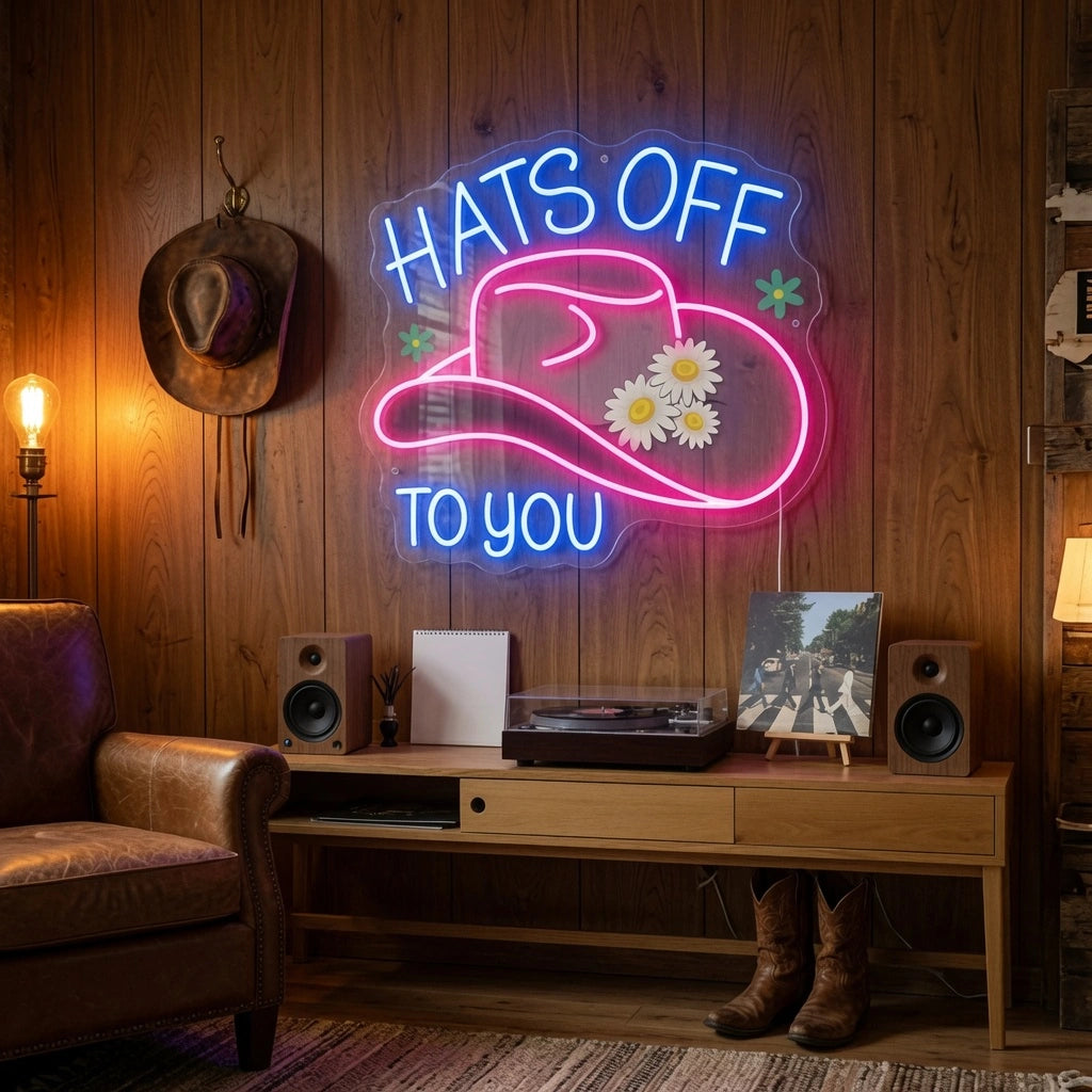 Hats Off To You LED Neon Sign - 03 Real Lifestyle Scene