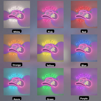 Hats Off To You LED Neon Sign - 05 Color Grid