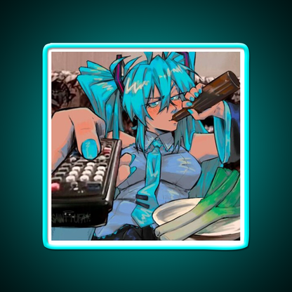 Hatsune Miku Funny Beer Design Beer Bar Decor Led Neon Sign Rgb Color - Size and dimension reference
