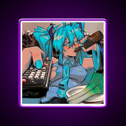 Hatsune Miku Funny Beer Design Beer Bar Decor Led Neon Sign Rgb Color - LED neon sign view 9