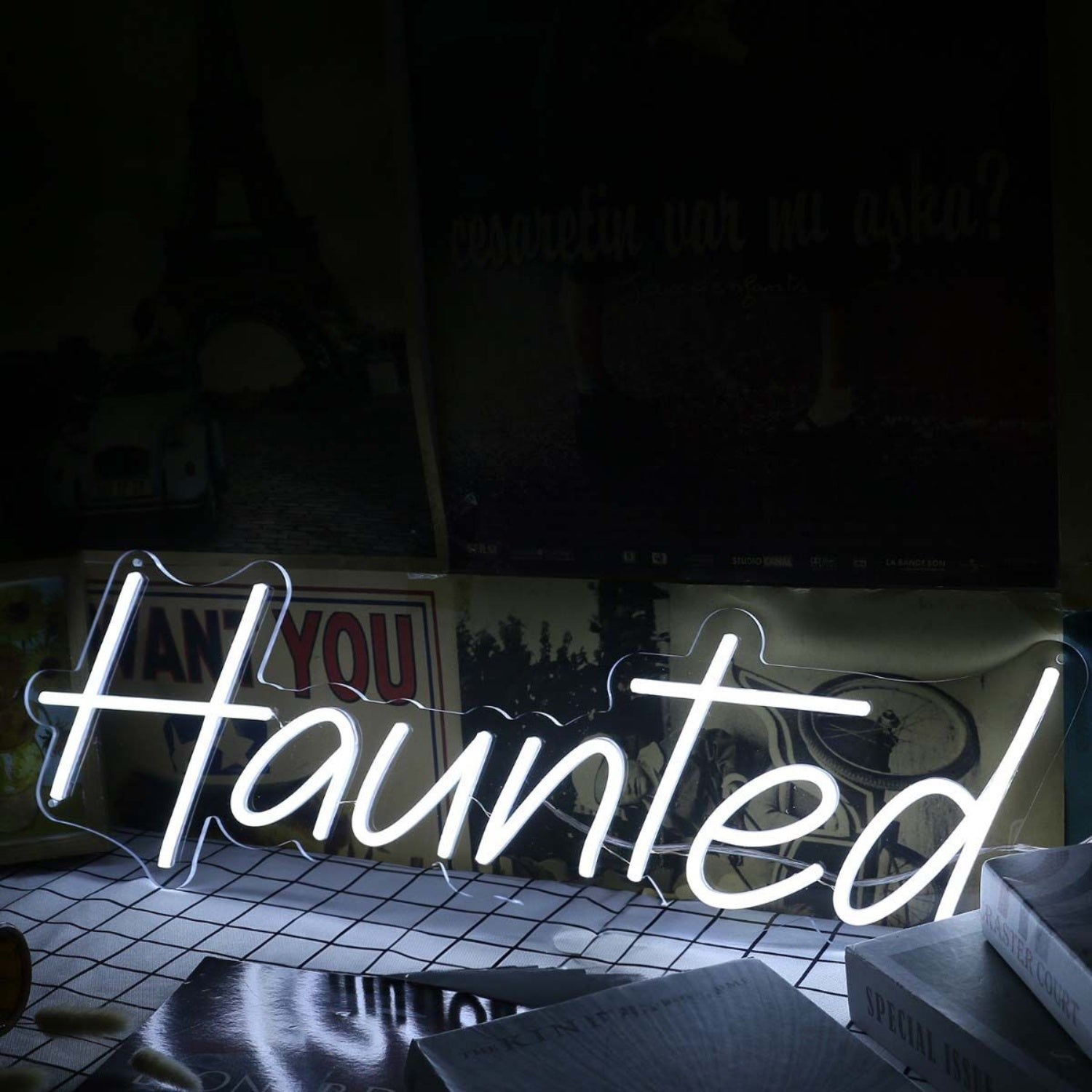 Haunted White Led Neon Sign - Shineneon
