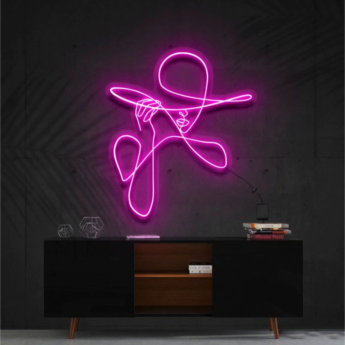 Haute Couture Woman Line Art Led Sign Business Neon Sign