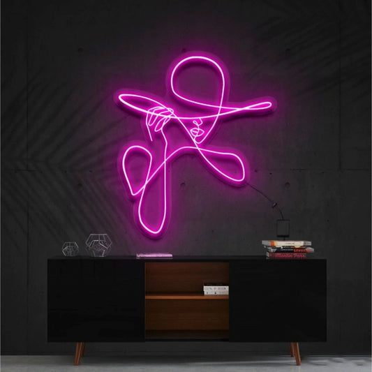 Haute Couture Woman Line Art Led Sign Business Neon Sign