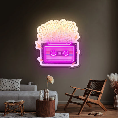 Have A Nice Funkin Day Cassette Tape Neon Sign Maker - Shineneon