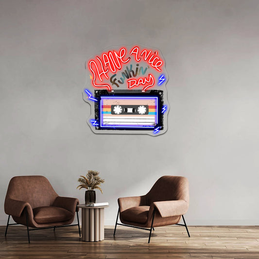 Have A Nice Funkin Day Cassette Tape Neon Sign Maker