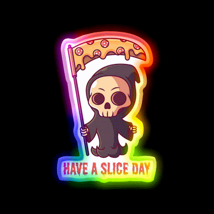 Have A Slice Day Fast Food Led Neon Sign For Burger Place Rgb Color - LED neon sign close-up detail