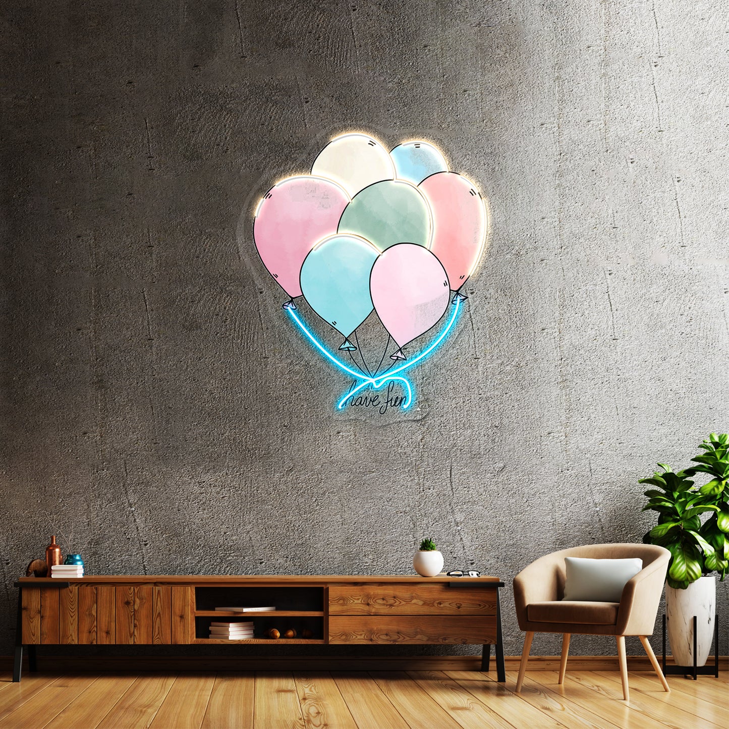 Have Fun Balloons Neon Light For Room