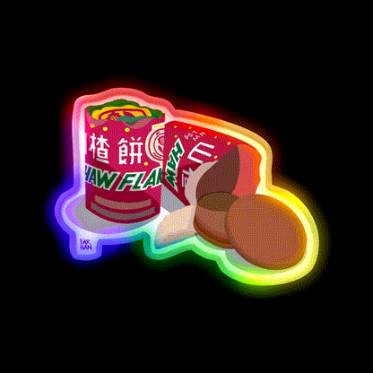 Haw Flakes Snack Food Led Neon Sign Rgb Color - LED neon sign close-up detail