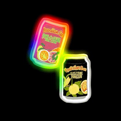 Hawaii S Favorite Juice Snack Food Led Neon Sign Rgb Color - LED neon sign close-up detail