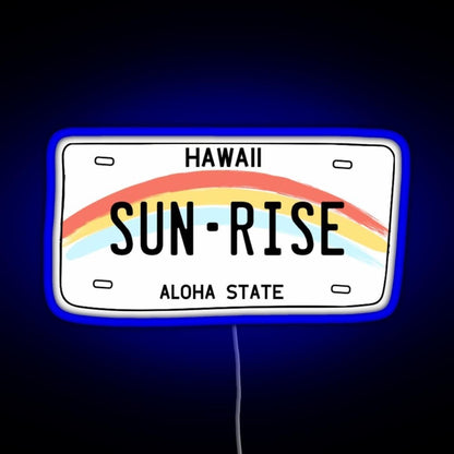 Hawaii Sunrise Licence Plate Rgb Neon Sign - Shineneon