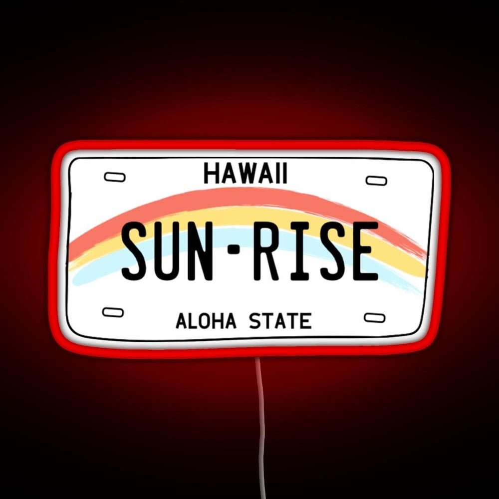 Hawaii Sunrise Licence Plate Rgb Neon Sign - Shineneon