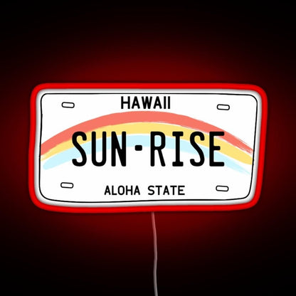 Hawaii Sunrise Licence Plate Rgb Neon Sign - Shineneon
