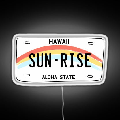Hawaii Sunrise Licence Plate Rgb Neon Sign - Shineneon