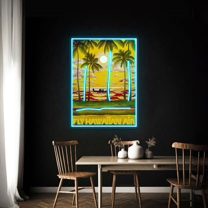 Hawaiian Air Travel And Tourism Print Wall Artwork Neon Signs