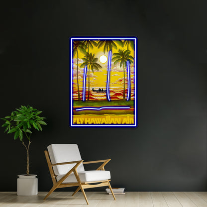 Hawaiian Air Travel And Tourism Print Wall Artwork Neon Signs