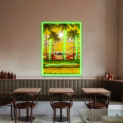 Hawaiian Air Travel And Tourism Print Wall Artwork Neon Signs