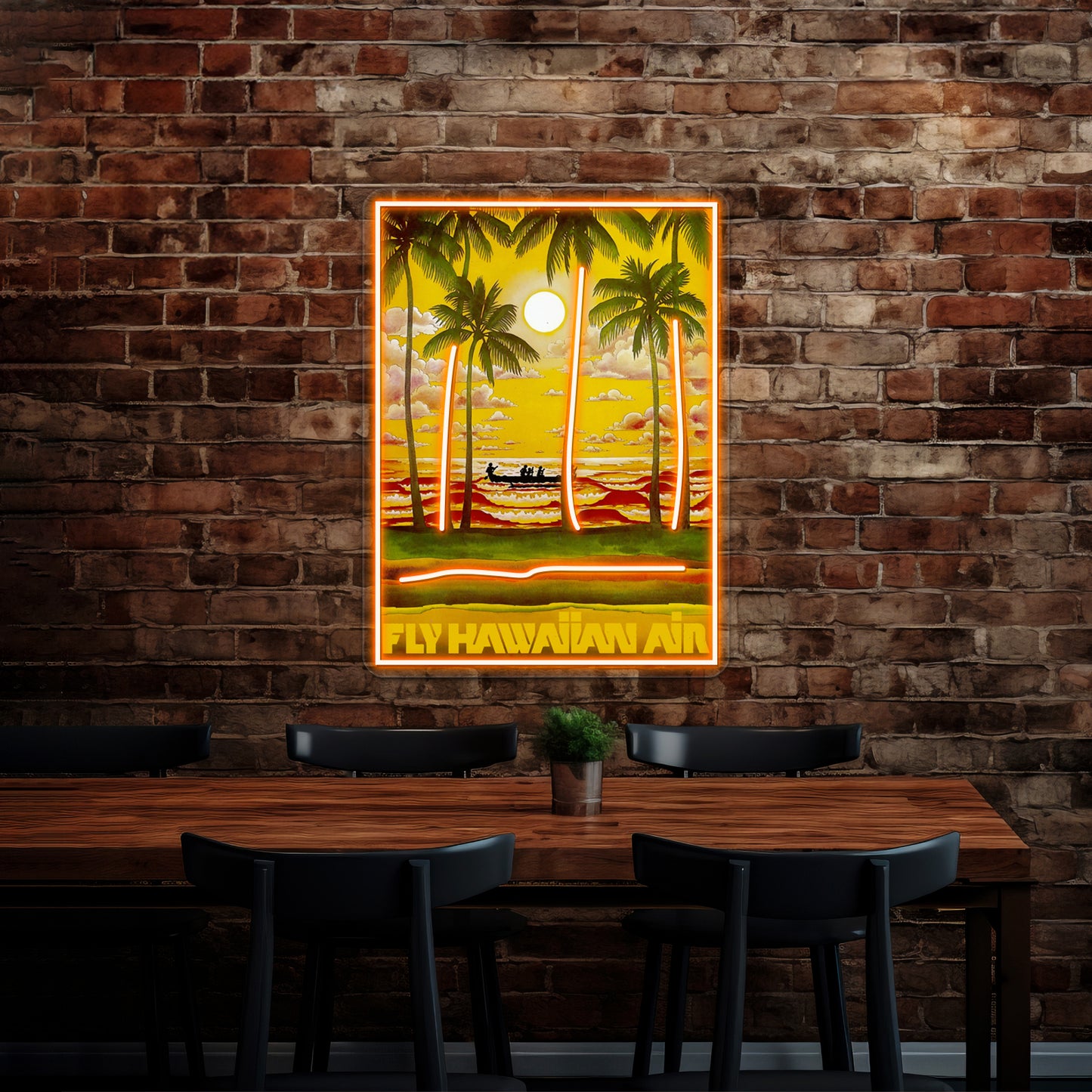 Hawaiian Air Travel And Tourism Print Wall Artwork Neon Signs