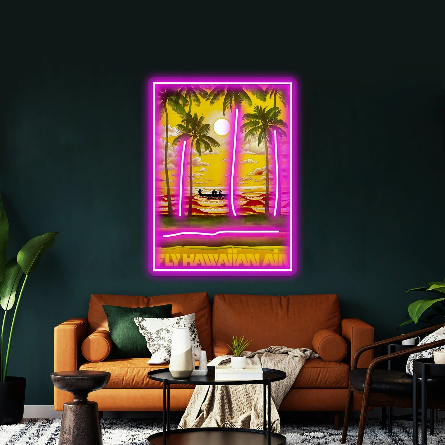 Hawaiian Air Travel And Tourism Print Wall Artwork Neon Signs